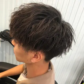 ショート カラー パーマ メンズ ベージュグレージュ 💕しゅーじ💕のヘアスタイル