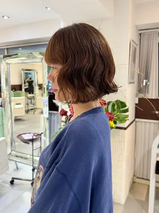 ショート パーマ ZENKO表参道店所属・デジタルパーマ 🌀ボブ　萩原　龍のヘアスタイル