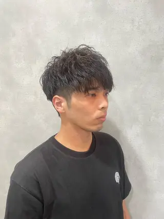 ショート パーマ メンズ フリーランスシェアサロンルレイル所属・心斎橋/メンズ /ルレイル/地形真希のヘアスタイル