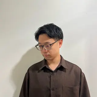 メンズ ワタナベ モカ🦢ダブルカラーのヘアスタイル