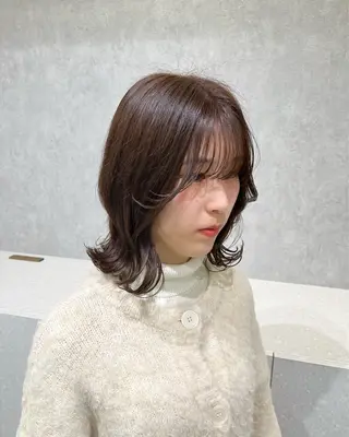 ミディアム カラー 韓国ヘア🇰🇷透明 感カラー/yui💞のヘアスタイル