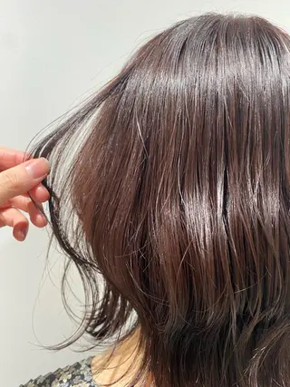 ミディアム カラー ヘアアレンジ 🫧ブリーチなし 透明感カラーゆん🫧のヘアスタイル