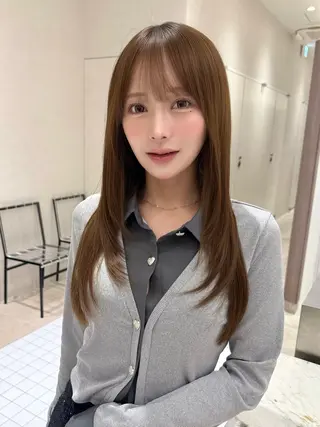 ロング カラー 韓国ヘア🤍顔周り/ 髪質改善✨/林遼一郎のヘアスタイル