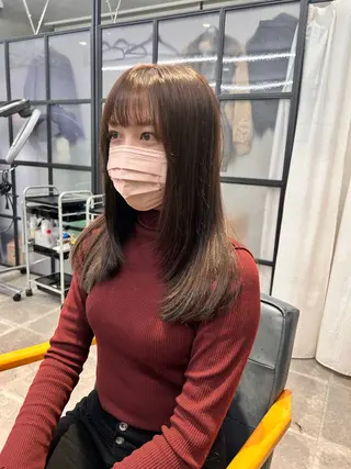 セミロング カラー 韓国×髪質改善カラー 💎hinaのヘアスタイル