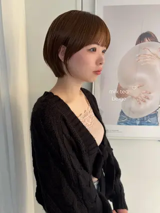 ショート riria/ボブ /ブラウンカラー🎀のヘアスタイル