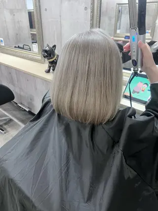 ミディアム サニーサイド大名 ダブルカラー髪質改善のヘアスタイル