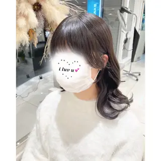 セミロング 韓国ヘア 🎀中川綾乃🎀のヘアスタイル
