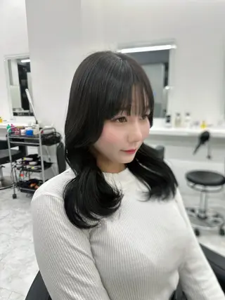 ロング カラー パーマ ヘアアレンジ メンズ キッズ ♥️韓国ヘア レイヤー♥️ゆりのヘアスタイル