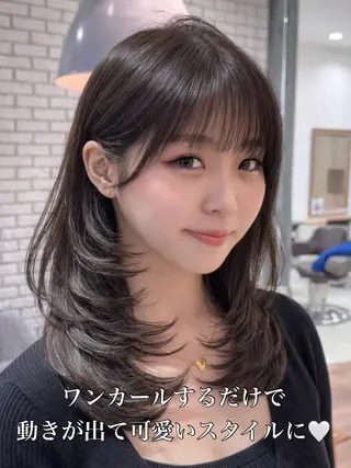 セミロング 映える顔まわり/前髪 特化 💗 ユキマのヘアスタイル