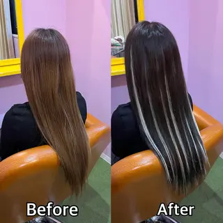 ロング シール＋ちび編み込み エクステ梅田🐨のヘアスタイル