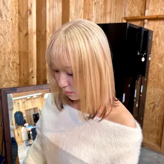 ミディアム 🧸ミルクティー /ブリーチ🫧あずみのヘアスタイル