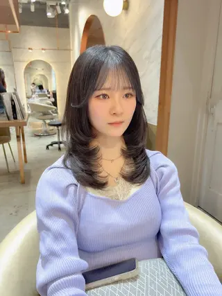 ミディアム 韓国ヘア🇰🇷／艶 カラー🫧/木村和生のヘアスタイル