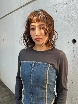 ミディアム ヘアアレンジ juno所属・ボブ/パーマ/透明感 カラー　善方浩貴のヘアスタイル