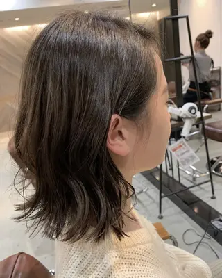 ミディアム カラー パーマ ヘアアレンジ メンズ キッズ ネイル マツエク・マツパ 中津No.1髪質改善 店長✨透ける暗髪のヘアスタイル
