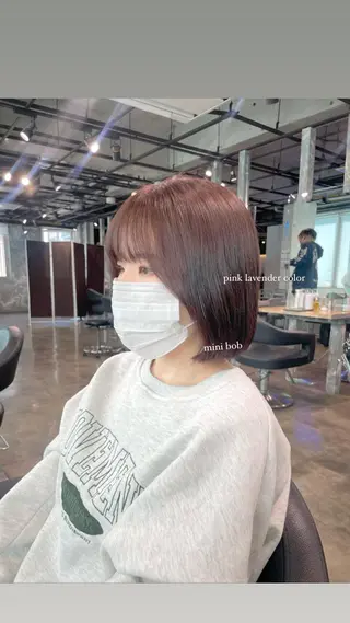 ショート カラー パーマ ヘアアレンジ キッズ ネイル マツエク・マツパ アイブロウ 透明感カラー・レイヤ ー🎀amika🎀のヘアスタイル