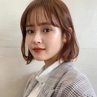 ミディアム カラー 🌱小顔ヘア/ボブ ミディアム/双葉🌱のヘアスタイル