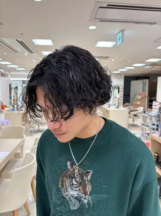 パーマ メンズ 湘南/メンズパーマ/ ハイライト/ユチカのヘアスタイル