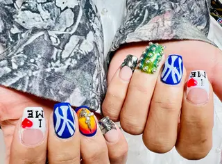 ネイル リボン、ガーリー パーツ放題専門店のネイルデザイン