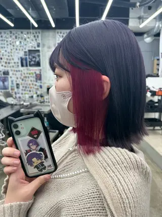 ミディアム カラー あらげ 🌈推しカラー🌈ᵕのヘアスタイル