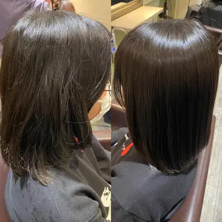 ミディアム パーマ 縮毛矯正/髪質改善/ レイヤー代々木/木下のヘアスタイル