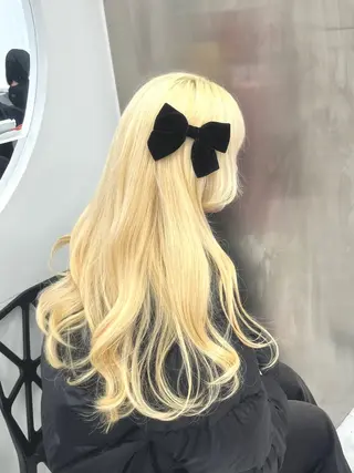 ロング ❤︎ワンホンガーリー なハイトーンヘア❤︎のヘアスタイル