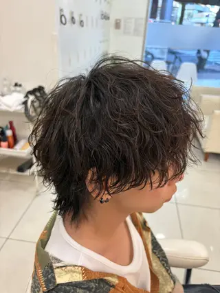 ミディアム パーマ メンズ 髪質改善/艶カラー/ メンズパーマ/鈴木のヘアスタイル