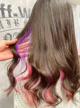 ロング カラー オフホワイトアンドなんば所属・福西 洋斗のヘアスタイル