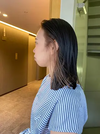 ミディアム カラー パーマ ヘアアレンジ メンズ 髪と音処　マトぺ所属・デザインカラー/ボブ ブリーチカラー/ユリのヘアスタイル