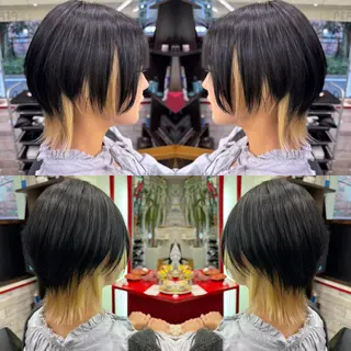 ショート カラー "PEPPU "所属・派手髪、ハイトーン ショートヘアShinのヘアスタイル