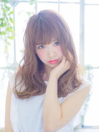 セミロング カラー パーマ ヘアアレンジ ✨ハイクオリティ✨ 山本香也のヘアスタイル