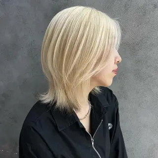 カラー 顔まわり/ボブウルフ 🤍愛唯(めい)のヘアスタイル