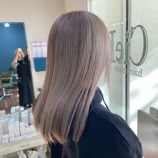 ミディアム カラー 髪質改善/ストレート /透明感/西川奈穂のヘアスタイル