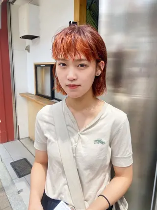 ショート カラー デザインパーマ 藤田和樹のヘアスタイル