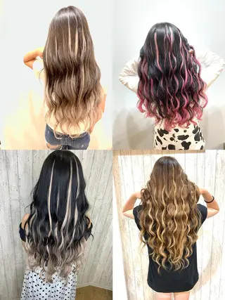 ミディアム カラー ヘアアレンジ 🔥ハイトーンカラー ギャルNAOKI🔥のヘアスタイル