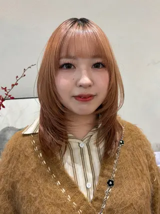 セミロング 櫻木李紗/暖色カラー 透明感カラーのヘアスタイル