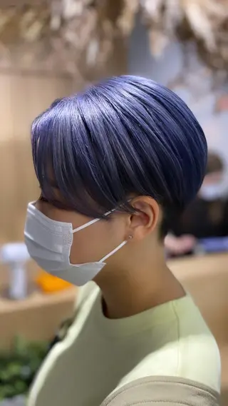 ショート カラー salowin梅田茶屋町suite所属・ハイトーンヘア/ 島崎　タクミのヘアスタイル