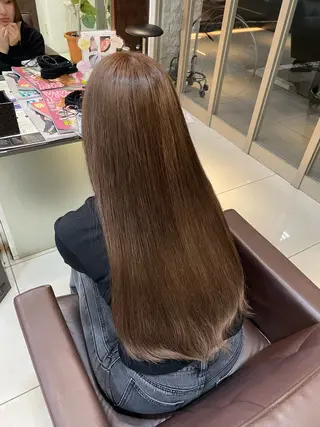 セミロング カラー 🤎韓国ヘア ベージュ まゆか🤎のヘアスタイル