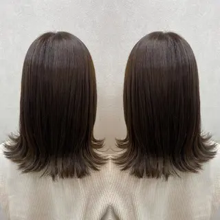 ミディアム カラー tocca 💜石田愛結💜のヘアスタイル