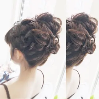 セミロング ヘアアレンジ ヘアセット/卒業式 袴着付け✨清水玲歌のヘアスタイル