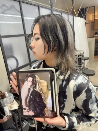 ショート カラー ウルフカット 渋谷の人のヘアスタイル