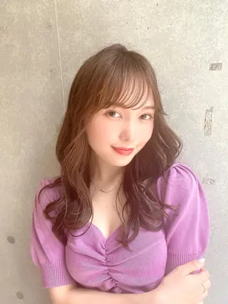 セミロング カラー レイヤー×韓国 🇰🇷鈴木啓太のヘアスタイル