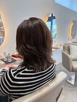 セミロング カラー レイヤー/透明感/髪 質改善/メンズ/佐藤のヘアスタイル