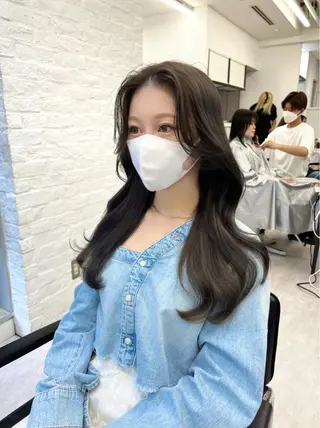 ロング カラー 韓国ヘア♡ 顔まわりカットayaのヘアスタイル