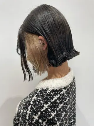 ミディアム カラー 荒木 友那のヘアスタイル
