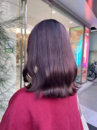 ミディアム カラー mai🤍縮毛酸性ス トレート/アイリストのヘアスタイル