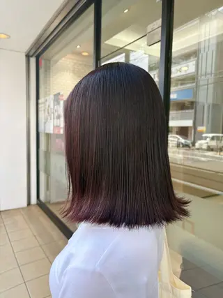 ミディアム ブリーチ🫧艶カラー レイヤー韓国ヘアのヘアスタイル