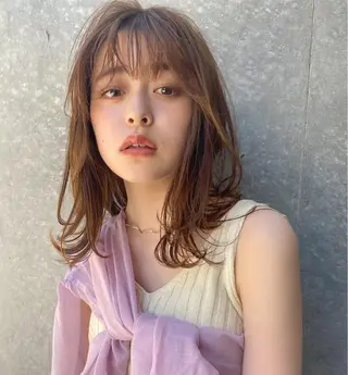 セミロング 髪質改善/白髪ぼかし レイヤー 🌱千咲季のヘアスタイル