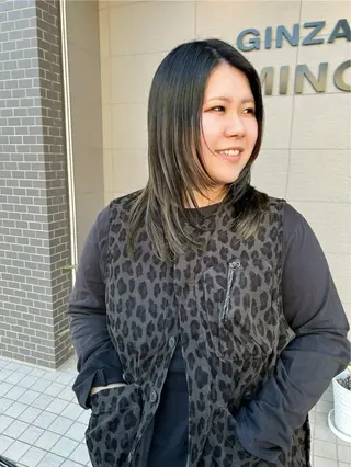 ミディアム カラー ナカジマ ナナのヘアスタイル