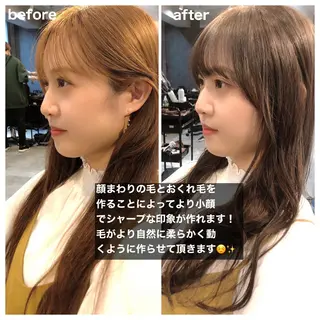 セミロング カラー ヘアアレンジ 顔周りカット/髪質改 善/新宿/畑中稔里のヘアスタイル