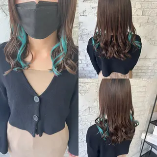 セミロング エクステ＆艶カラー 🎀YURINA🎀のヘアスタイル